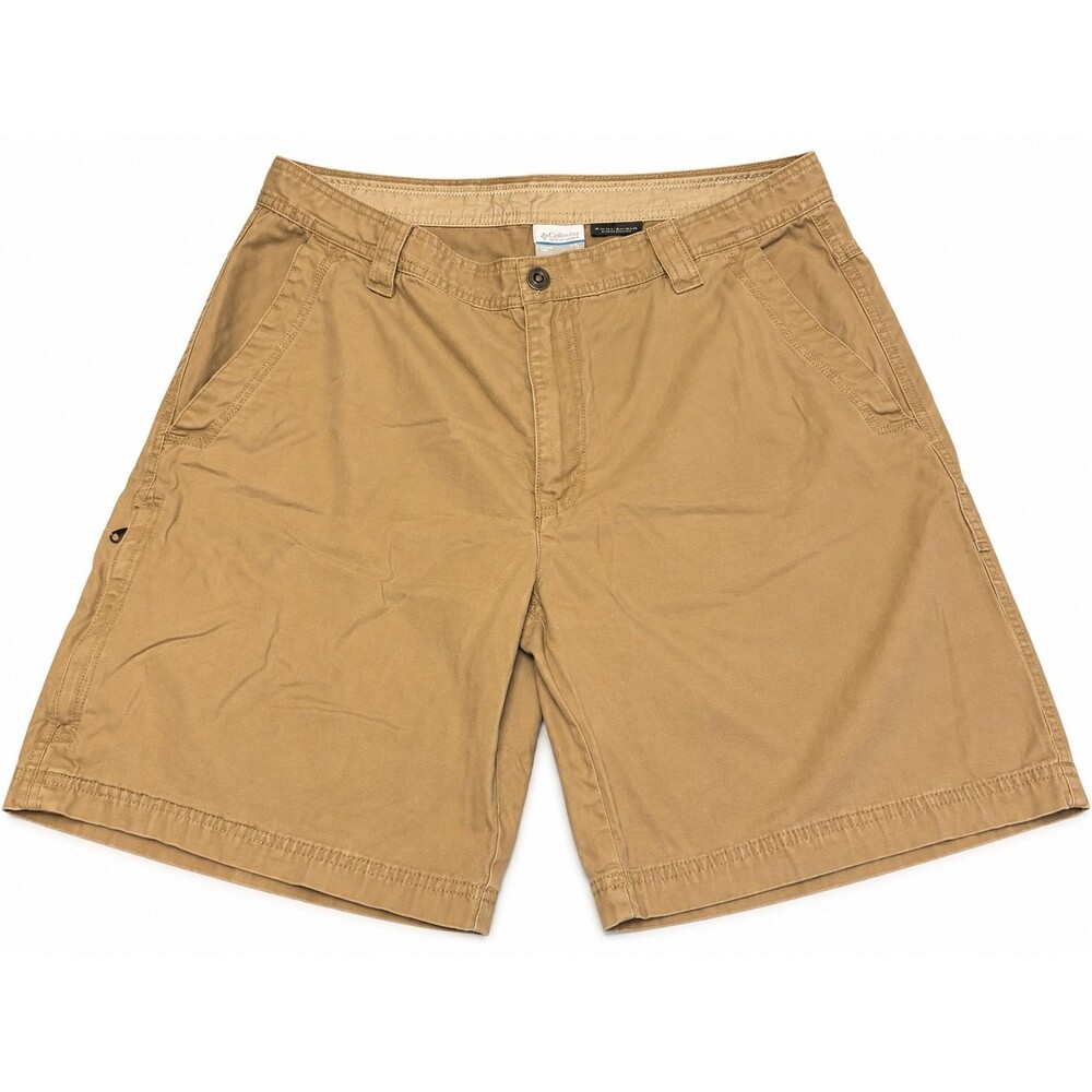 Columbia Omni-Shield Men's Shorts Size 38 Khaki Tan Cotton Hiking Outdoor